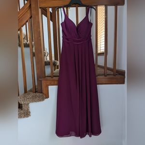 Sorella Vita bridesmaids dress in a burgundy/sangria color